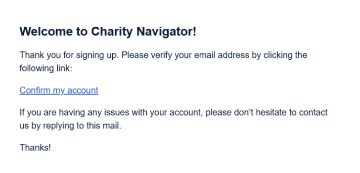 welcome charity navigator