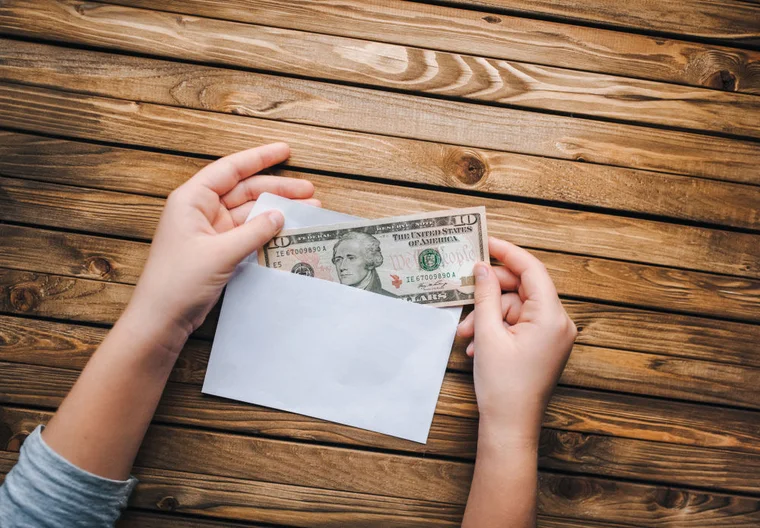 money in envelope